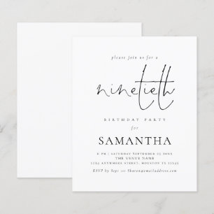 Papier Invitation pour une fête d'anniversaire des 90 ans
