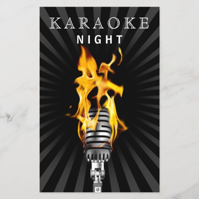 Papier Invitation pour une soirée karaoke micro classe bu (Devant)