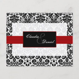 Papier Invitation Red Black Mariage damassé