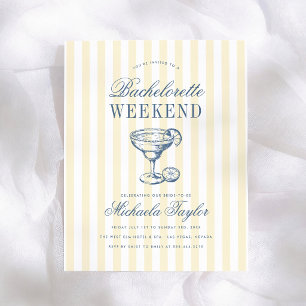 Papier Invitation Rétro de Week-end de Fiançailles Prépa