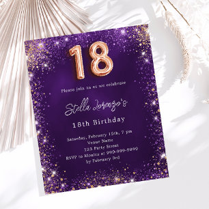 Papier Invitation rose gold pour 18ème anniversaire