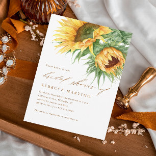 Papier Invitation Rustique Sunflower Budget Douche nuptia