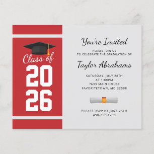 Papier Invitation simple pour la fête de fin d'études 202