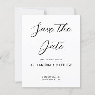 Papier Invitation simple pour le mariage à retenir la dat