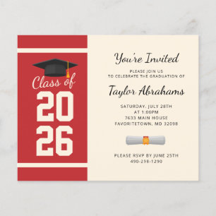 Papier Invitation simple pour une fête de remise des dipl