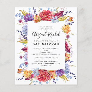 Papier Invitation Succulente du Bat mitzvah BUDGET