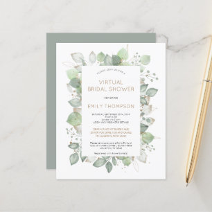 Papier Invitation Virtuelle de Mariage à Foliage à Petit