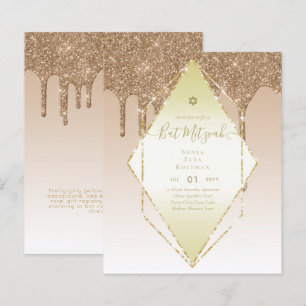 Papier Invitations BAT MITZVAH brillants Parties scintill