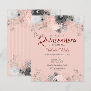 Papier Invitations budgétaires de Quinceanera rose pâle