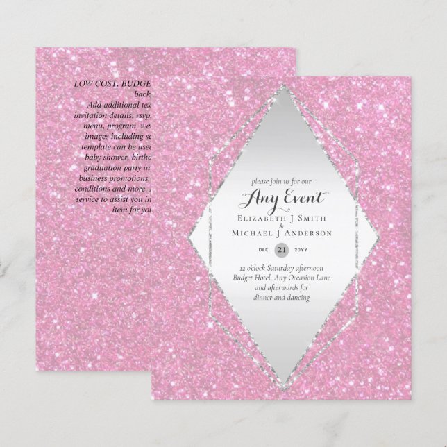 Papier INVITATIONS BUDGÉTAIRES - TOUT ÉVÉNEMENT - Double  (Devant / Derrière)