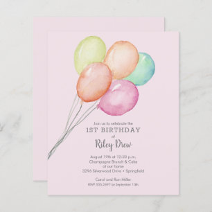 Papier Invitations d'anniversaire de la fille budget
