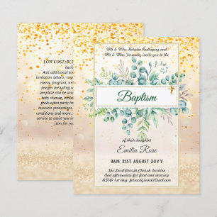 Papier Invitations de baptême et de verdure à petit budge
