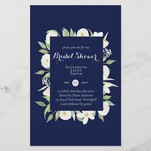 Papier Invitations de douche nuptiale BUDGET Couleurs per (Devant)