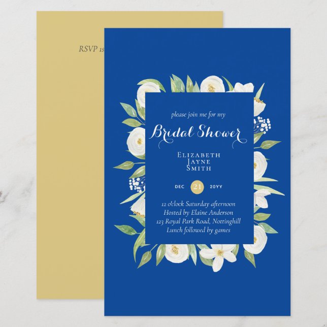 Papier Invitations de douche nuptiale BUDGET Couleurs per (Devant / Derrière)