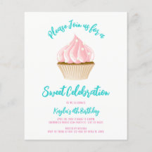 Invitations de gâteau à gâteau de fête de budget