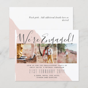 Papier Invitations de la partie d'engagement de PHOTO con