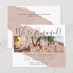 Papier Invitations de la partie d'engagement de PHOTO con