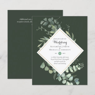 Papier Invitations de mariage BUDGET Verdure Eucalyptus