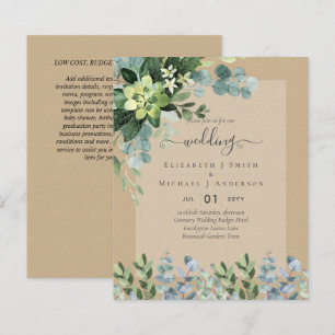 PAPIER INVITATIONS DE MARIAGE BUDGÉTAIRE DATES D'ÉPARGNE 