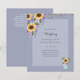 Papier INVITATIONS DE MARIAGE BUDGÉTAIRE - Tournesols rus