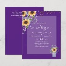 INVITATIONS DE MARIAGE BUDGÉTAIRE Tournesols rusti