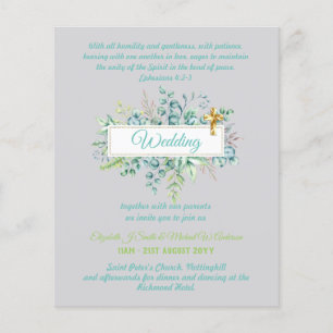 Papier Invitations de mariage catholique moderne Botaniqu