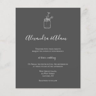 Papier Invitations de mariage en pot de tableau noir budg