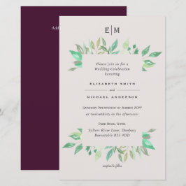 Papier Invitations de mariage pour prune et corail BUDGET