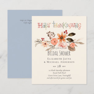 Papier Invitations de mariage Thanksgiving Dusty Blue Ora
