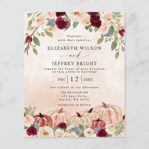 Papier Invitations des Mariages de automne de pays Citrou