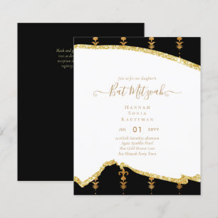 Papier Invitations du BAT MITZVAH de Parties scintillant 