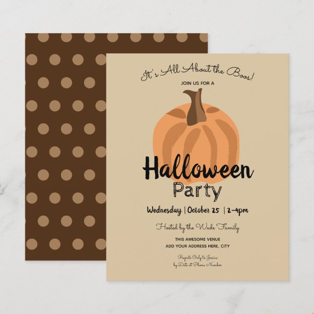 Papier Invitations du budget du parti Halloween pour adul (Devant / Derrière)