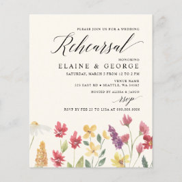 Papier Invitations pour le dîner de répétition des Fleurs