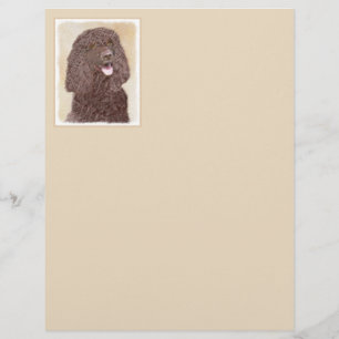 Papier Irish Water Spaniel Peinture - Original Dog Art