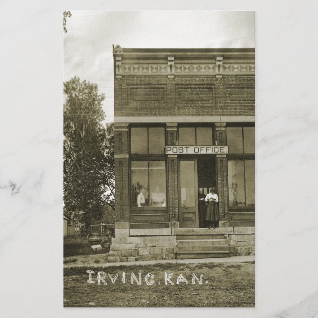 PAPIER IRVING KANSAS POST OFFICE PHOTO MARSHALL COUNT KS (Devant)