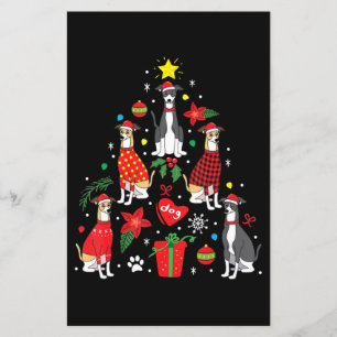 Papier Italien Greyhound Ornament Arbre de Noël Chien Mam