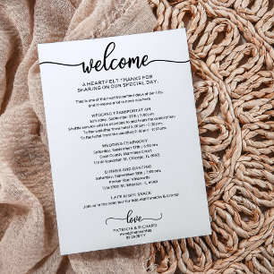 Papier Itinéraire de mariage calligraphié chic et abordab