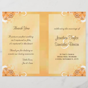 Papier Ivory Gold Floral Élégant Bi-Fold Wedding Programm