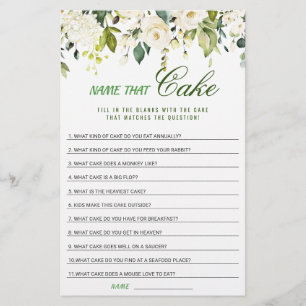 Papier Ivory White Roses Floral Fête des mariées Jeu