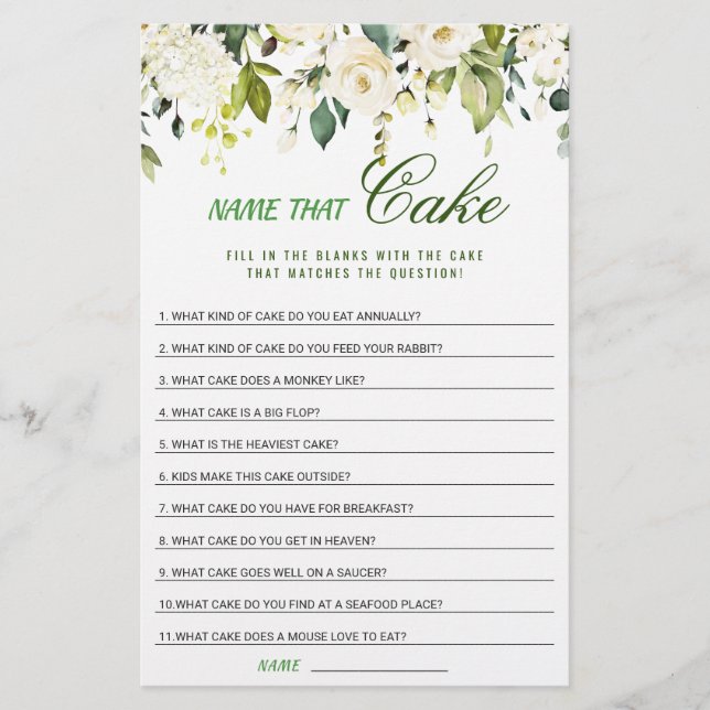Papier Ivory White Roses Floral Fête des mariées Jeu (Devant)