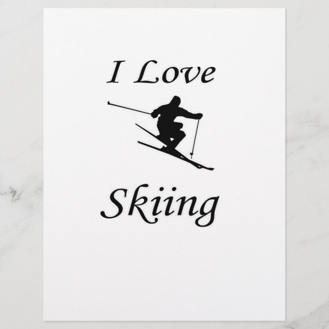 Papier J'adore le ski (Devant)