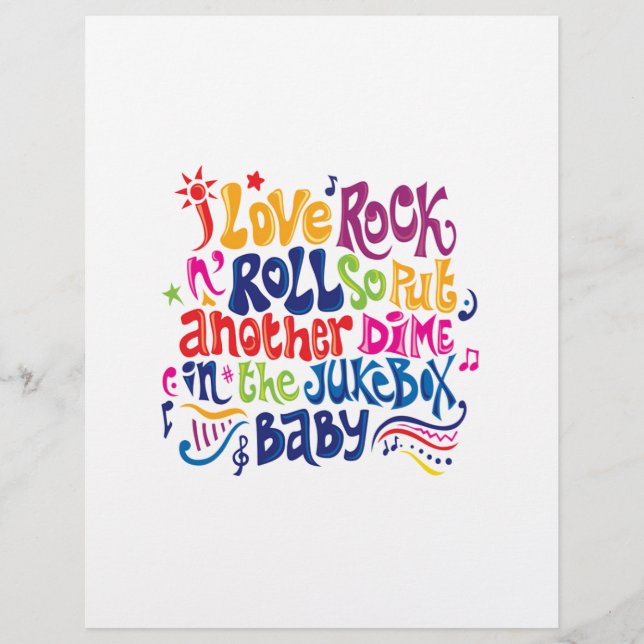 Papier J'adore rock'n roll (Devant)