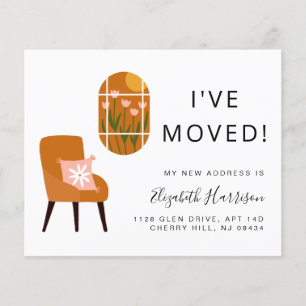 Papier J'ai déménagé Boho Terracotta Moving Faire-part