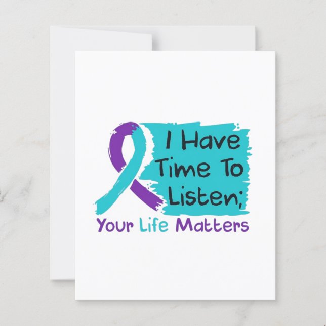 Papier 💜 J'ai le temps d'écouter ; votre vie compte (Devant)