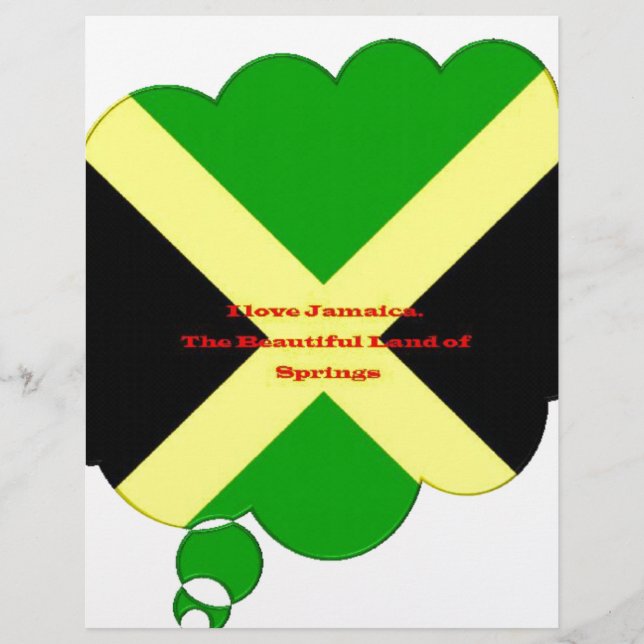 Papier J'aime les couleurs du drapeau national de Jamaïqu (Devant)