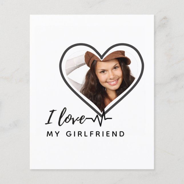 Papier J'AIME MA PETITE AMIE Cadeau photo personnalisée (Devant)
