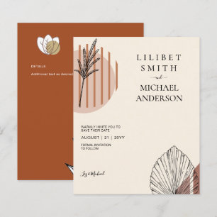 Papier Japandi Abstrait Scandinave Mariage géométrique