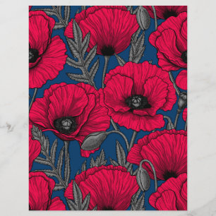 Papier Jardin à pavot nocturne