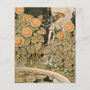 Papier Jardin Art Nouveau Tournesol Femme Grasset