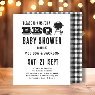 Papier Jardin BBQ Baby shower Budget Invitation